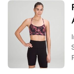 flow nulu bra light support size 6 pink tie dye